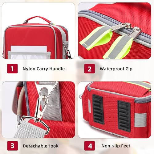 Image of First Aid Bag Empty Medical Bag First Responder Bag with Detachable Emt Bag Medical Bag for Home Nursing Student Therapist