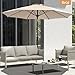Ayge 9FT Large Outdoor Patio Umbrella Market Table Umbrella-UV Resistant, Easy Push Button Tilt and Crank, 8 Sturdy Fiberglass Ribs Heavy-Duty Pool Umbrella for Deck, Backyard,Garden,Beige