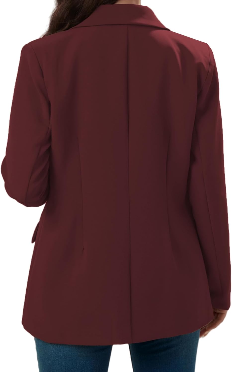 Women's Long Sleeve Notch Lapel Work Suit Blazers Open Front Causal Jacket Outwear with Pockets - Image 3