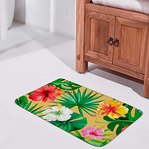 Alfombra de baño de terciopelo coral con flores tropicales para renovar tu hogar 3