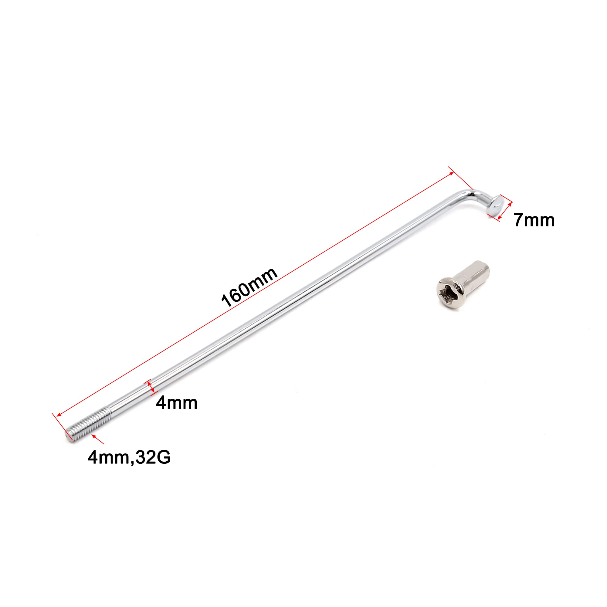 sourcing map - 36 raggi per ruote di scooter, diametro filettatura 4 mm, lunghezza 160 mm, con nippli
