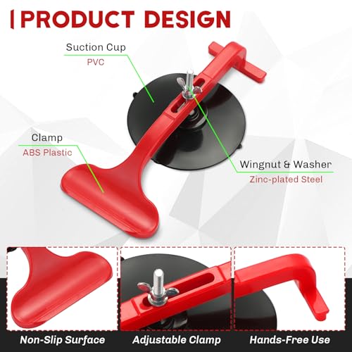 Image of 6 Pack Suction Cup Clamp Set | Class Clamps Kit for Car Convertible Glass Windshield Top Repair Gluing, Convertible Top Suction Cup Clamp