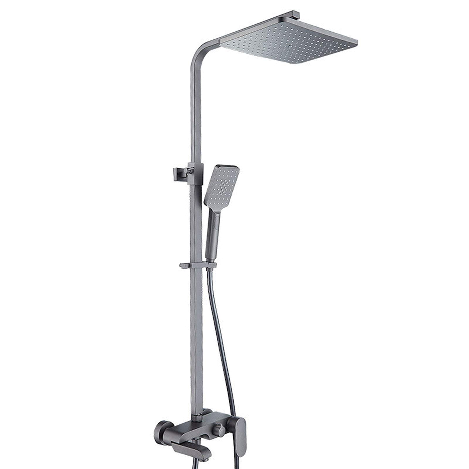 OZBMA Modern WallMounted Rainfall Shower System Adjustable Height Set with Overhead Head Tap Sleek Mixer for Bathroom & GymRound Design (Square A) (Square A)