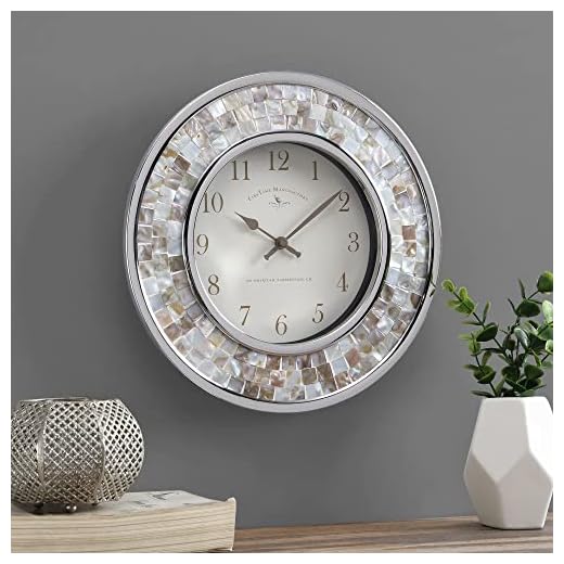 FirsTime & Co. Pearl Mosaic Wall Clock, 10.25", Beach Stone