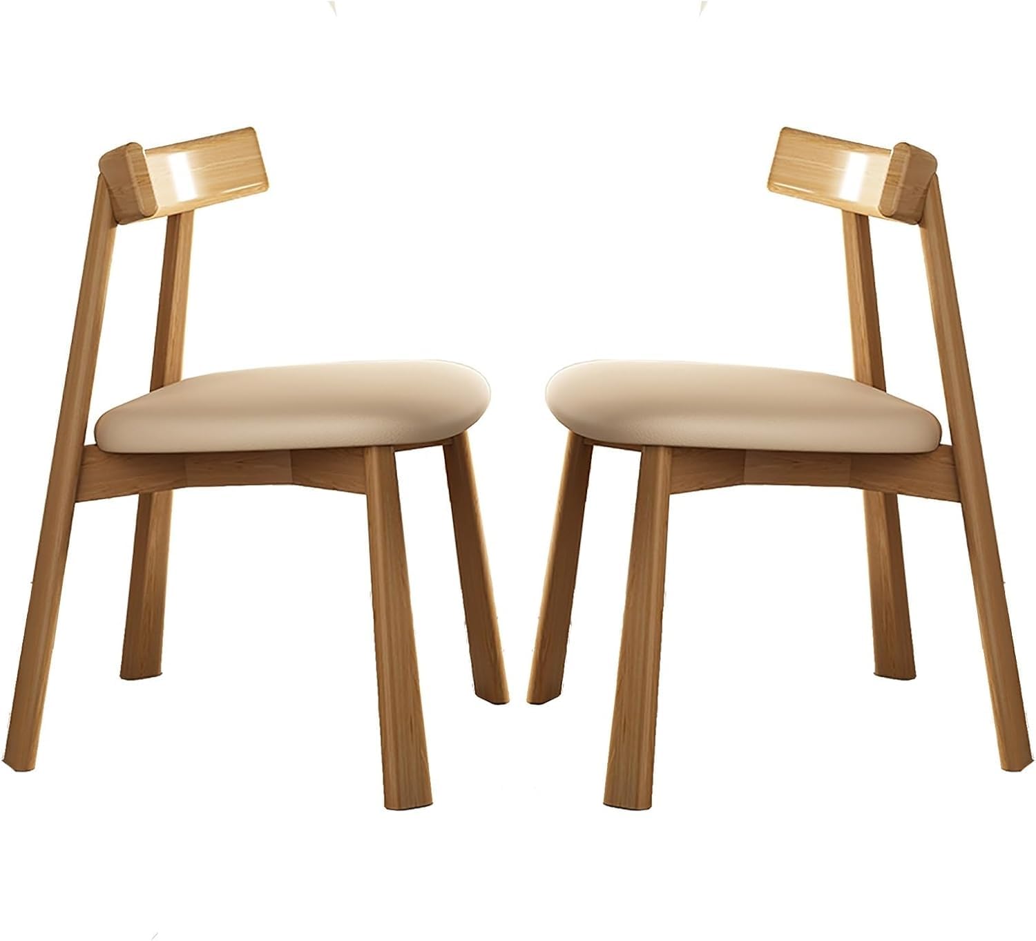 Chaise en bois massif lot de 2 sièges rembourrés élégants pour cuisine et salon