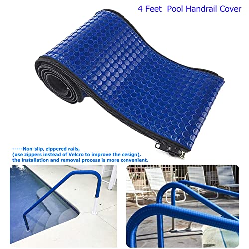 Pool Railing Handrail Comfort Covers 4-Feet Zippered Designed Neoprene Hand Grip Rail Nonslip Cover For Above Ground & Inground Pool Ladder Hand Rail (Royal Blue (2) #TOP1