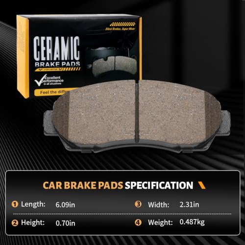 Image of D1521 Front Premium Ceramic Disc Brake Pads Fit For Honda CR-V 2020-2022 Hybrid EX /EX-L /Touring, For CR-V 2012-2016 AWD 2.4L,For Honda Crosstour 2013-2015, For Subaru Legacy 2016-2019 2.5i