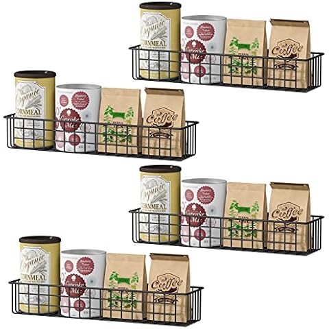 MILIJIA 4PCS Magnetic Storage Baskets for Refrigerator, Strongly Magnet Spice Rack, Fridge Storage Shelf, Great for Kitchen and Pantry Cover