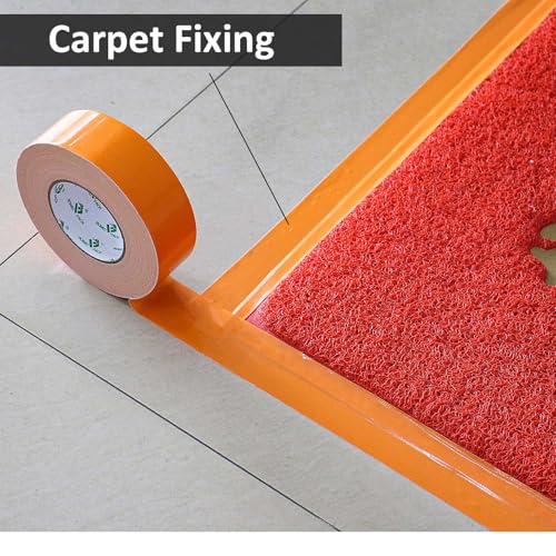 Image of BOMEI PACK Orange Duct Tape, Heavy Duty Strong Waterproof Industrial Color Duct Tape 9.0mil x 1.88inch x 60yds for Packing and Repairing