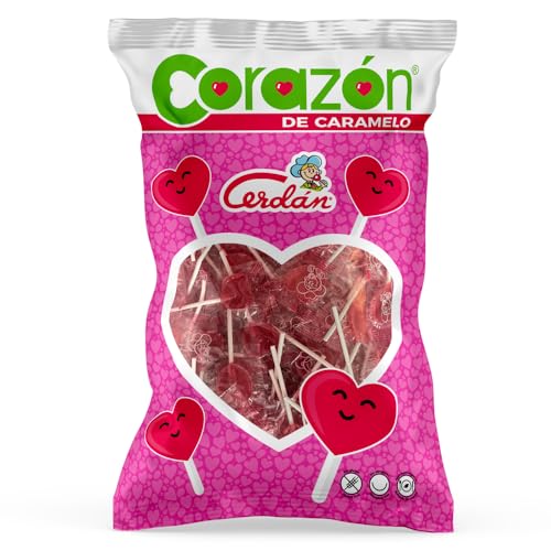Mini Heart Lollipop - Bonbon avec bâton - 200 unités - Sucettes