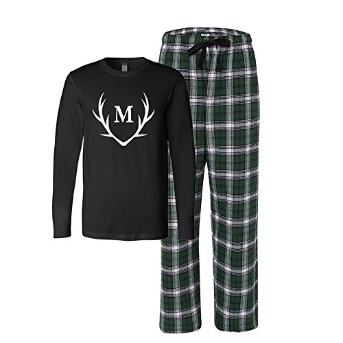 Customized Deer Antler Christmas Flannel Pajamas - Adult Matching Family Pajamas