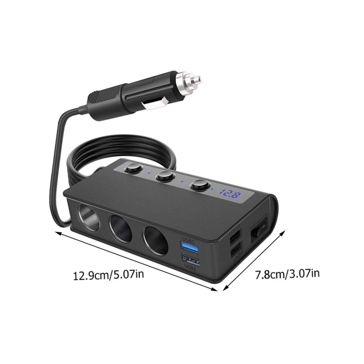 GALPADA Cargador de Coche con USB y Salidas de Adaptador para Accesorios de Vehículo Compatible con GPS Dvr