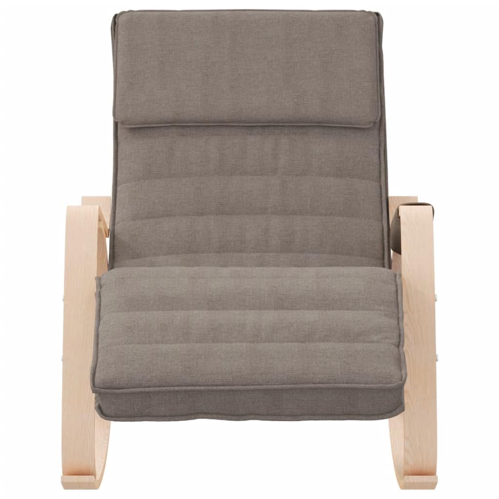 Sillón mecedora de madera de abedul, topo