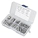260pcs M3 304 Stainless Steel Hex Socket Flat Head Screw Bolts Nuts Kit with Box -, Industrial Fasteners, Convenient Storage