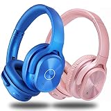 2 Items,1 Rose Zihnic Active Noise Cancelling Headphones Bundle with 1 Blue Zihnic Bluetooth Wireles