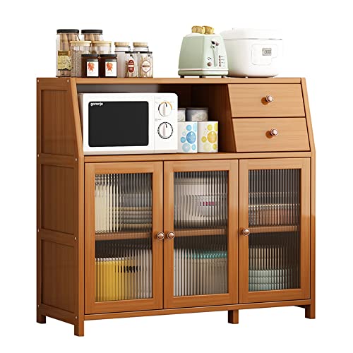 Baveke Sideboard Buffet Cabinet With Storage, Bamboo Kitchen Storage Cabinets, Cupboard Console Table & Accent Coffee Bar Cabinet With 2 Drawers For Dining Room Hallway Living Room, Brown #TOP6