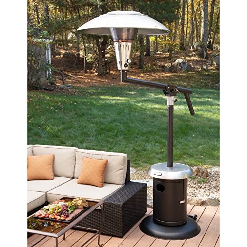 Cuisinart Perfect Position Propane Patio Heater, 38,200 BTU Powerful Directional Stainless Steel Outdoor Heater with Hidden Tank and Drink Table, Swivel Arm and Reflective Heat Shield - Image 5