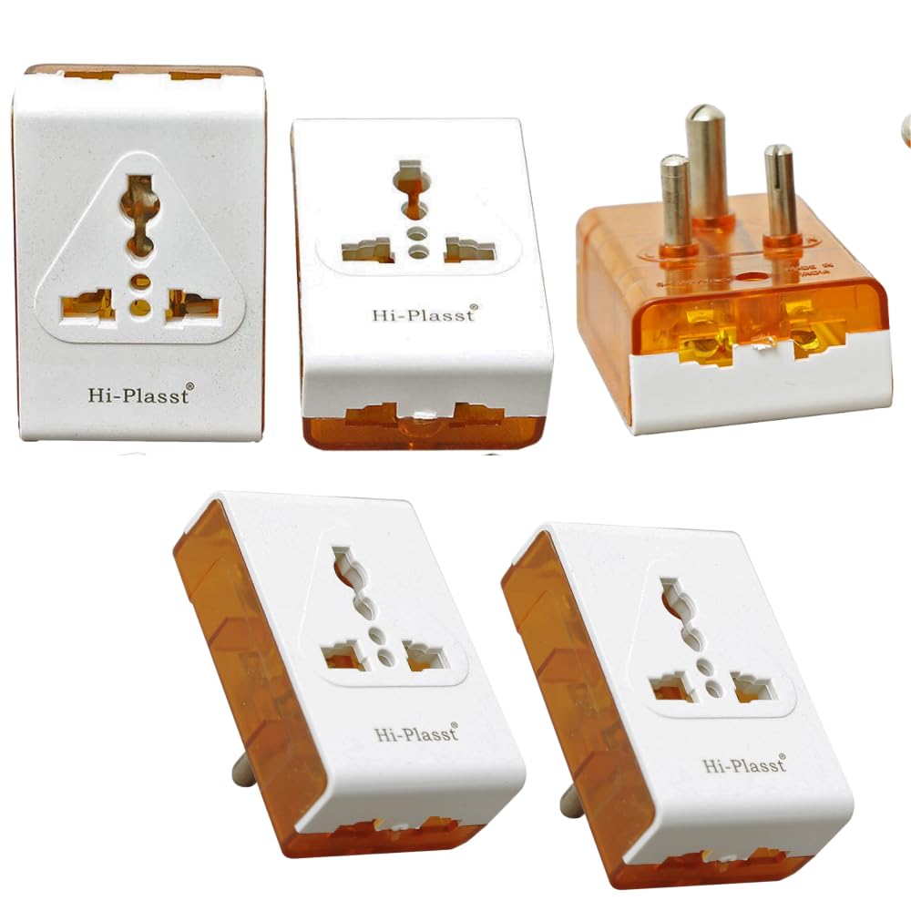 Hi-Plasst 3-pin Multi-Plug Adapter Converter (Pack of 5) (Type-D) Travel Universal Multiplug for 2Pin & 3Pin Plug Tops // Socket Connector for Electric Board // US to India Converter Plug (B0CHRVKQ59) Amazon Price History, Amazon Price Tracker