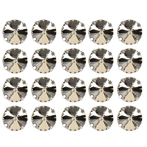 20 Pieces 13 x 18mm Rectangular Glass Claw Diamond Flat Back Crystal DIY Claw Shaped Diamond Wedding Dress Retro Fashion Clothing Decorative Craftsmanship (17mm Light Brown Round Glass Claw Drill)