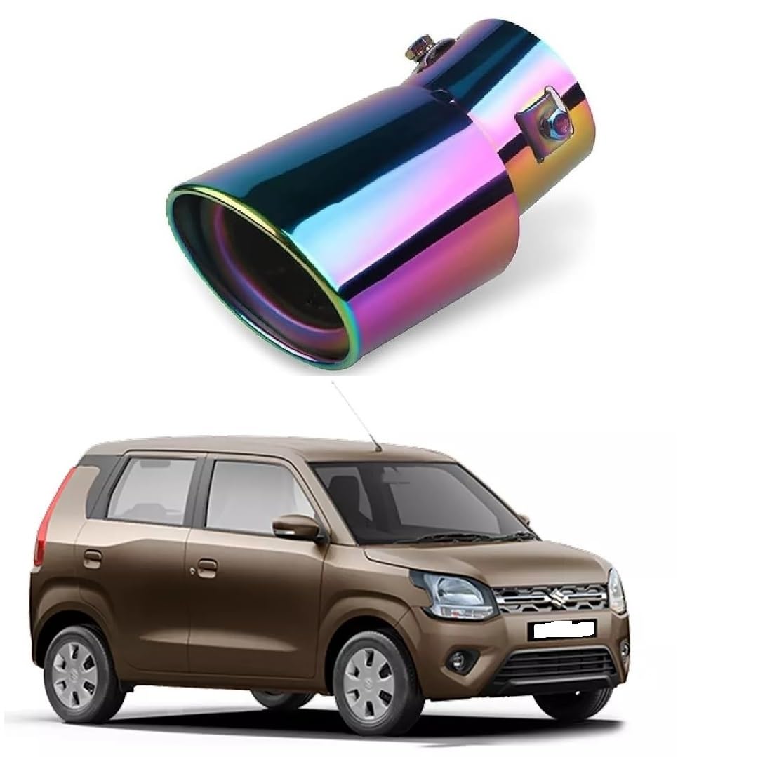 Stylish Car Show Exhaust Tube in Stainless Steel Colour Tube-Silencer Muffler Tip Pipe for Maruti Suzuki Wagon-r Type-4-image-46