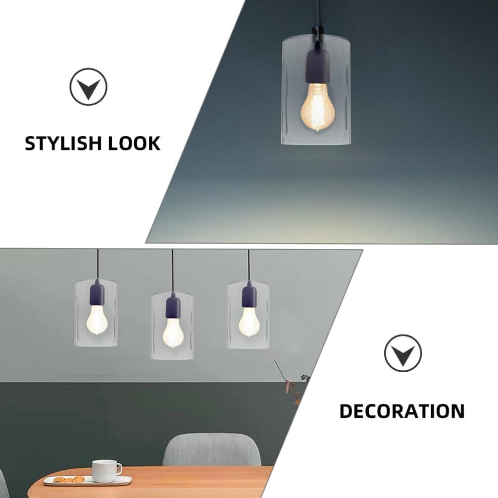 3pcs Pattern Glass Lamp Shades for Pendant Lighting Elegant Replacement Shades for Light Fixtures High Light Transmission for Home Decor