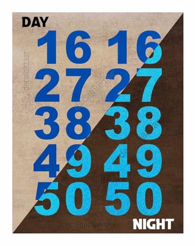 Image of Number Self Adhesive Paper Sticker Waterproof Precut Peel and Stick, 1.5 Inches Reflective Blue (Set 2), (Code 10)