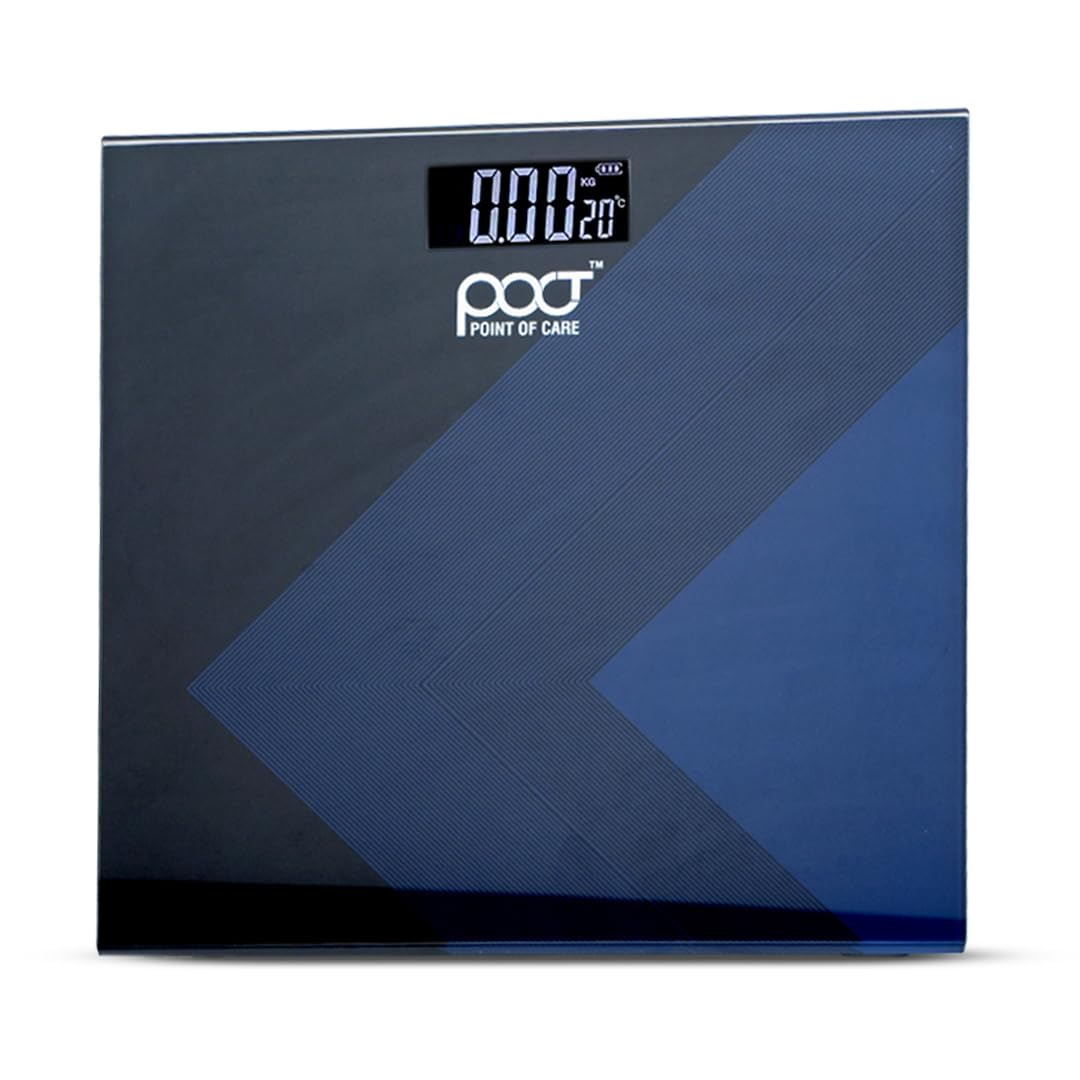 POCT - Smart Weighing Bathroom Scale with 1 year warranty, for Body Weight, Black