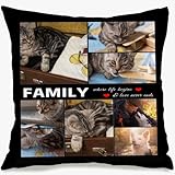 foto sofort Tamaño perfecto: funda de almohada de 18 x 18 pulgadas. Cada funda de almohada mide 18 x 18 pulgadas, el tamaño ideal tanto para decoración como para comodidad. Añade un toque único a tu salón o dormitorio con una almohada que cuenta tu historia.