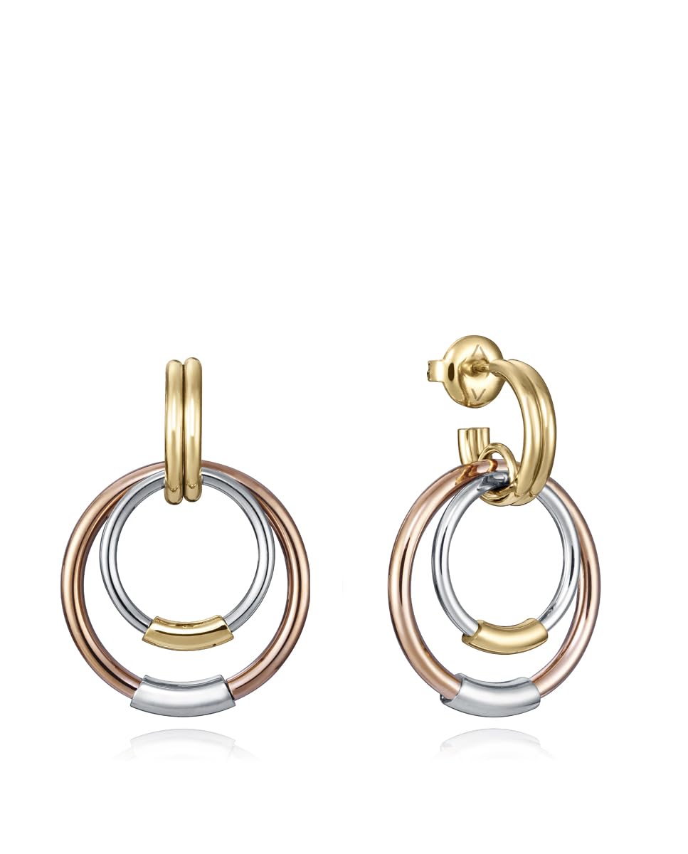 Viceroy 14086E01019 - Pendientes Viceroy Fashion de acero e ip rosa y dorado para mujer - 14086E01019