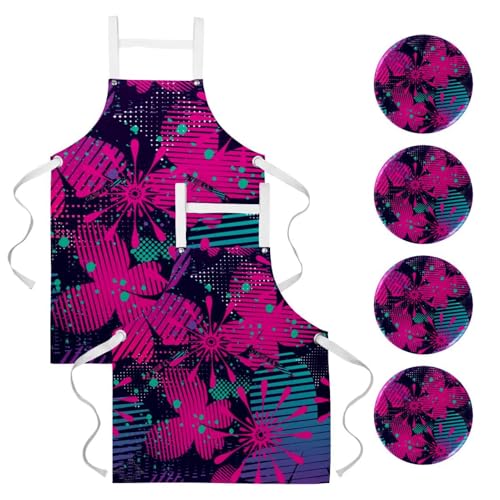 Lot de 2 tabliers de cuisine anti-taches protecteurs pour restaurant et bar
