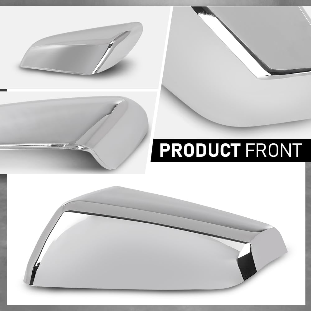GRAND ORANGE Exterior Mirror Cover Cap Chrome Compatible with Chevy Equinox GMC Terrain 2018-2021 Left Driver Side Rear View Mirror Cover Cap
