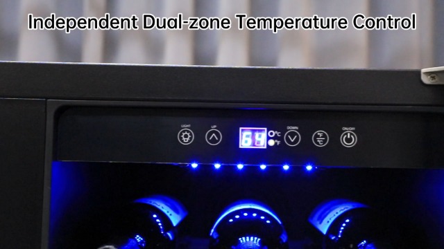 Image of 30 inch Wine and Beverage Refrigerator - Dual Zone Wine and Beverage Cooler, Under Counter /Freestanding Wine and Beer Fridge Holds 29 Bottles & 110 Cans - Ideal for Home, Bar, and Office-Premium Cooling