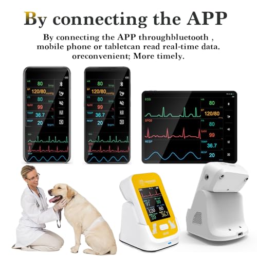 Image of Veterinary Monitor for Dog with Bluetooth,Pulse Oximeter for Pet,6 Parameters Blood Pressure Rechargeable Animal(Include Dogs and Cats) for Family Clinic