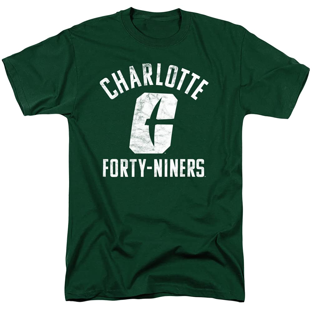 University of North Carolina at Charlotte Official Forty-Niners Logo Unisex Adult T-Shirt, Hunter Green, Small
