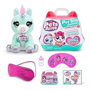 Pets Alive Pet Shop Surprise Unicorn Toys by ZURU – Interactive with Electronic ‘Speak & Repeat’ Animal Playset Unicorn Gifts for Girls and Kids (Series 2)