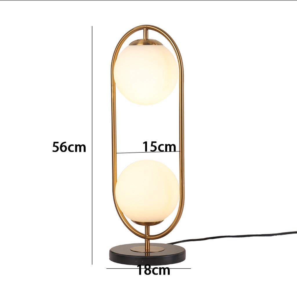 AOLI Simple and Modern Nordic Personality Creative Bedroom Hotel Glass Ball Wrought Iron Table Lamp Led Living Room Table Lamp