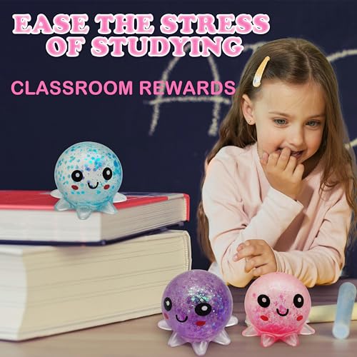 ZTATU Mini Octopus Toy Stress Balls for Adults (1PCS) Octopus Sea Animals Squishy Balls for Kids, Sensory Fidget Birthday Party Favors Stress Relief Toy Easter Basket Stuffers (Blue) - Image 5