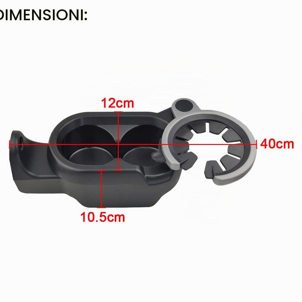 Portabicchieri per auto per Benz Smart Fortwo 451 2007 2008-2014 A4518100370 coppa della console centrale dell'auto (Nero)
