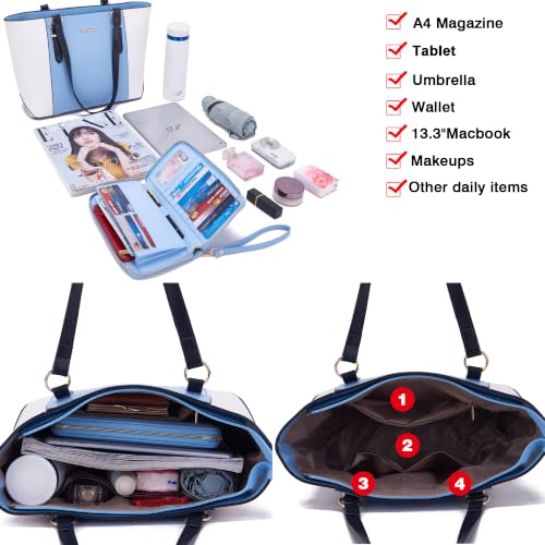 Purses for Women Satchel Tote Handbags Wallet 2pcs Set Work Shoulder Bag - image 3