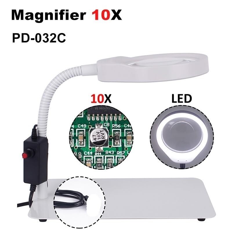 Microscope 10X avec support et kit d'accessoires de table