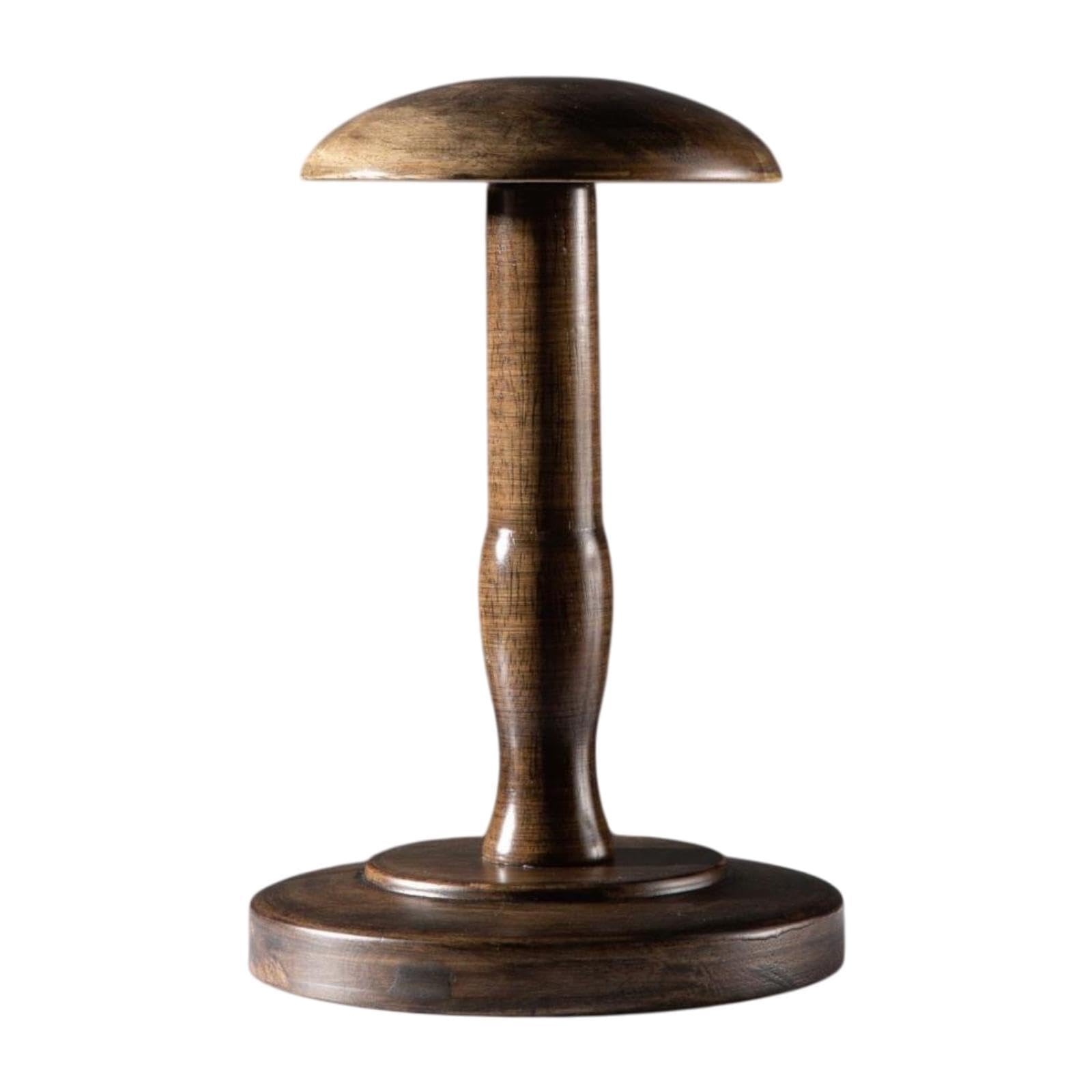 UJEAVETTE® Hat Display Stand Display Jewelry Vintage Round Pedestal for Wig Hat Jewelry Small Brown-image-29