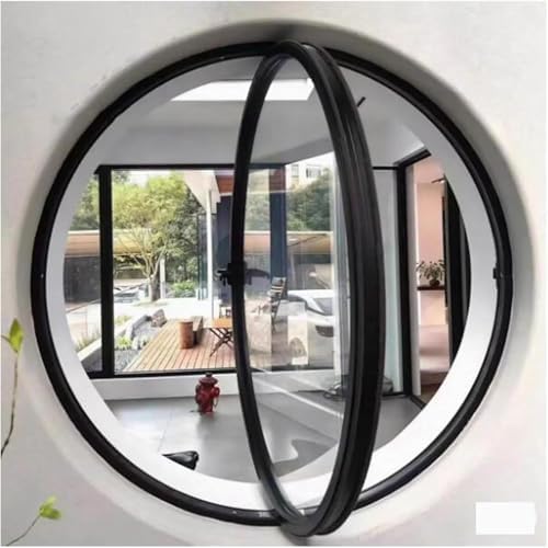 360° Rotatable Round Aluminum Alloy Shed Window with Tempered Glass - 19in Flush Mount Replacement for House, Garden, and Outdoor Use