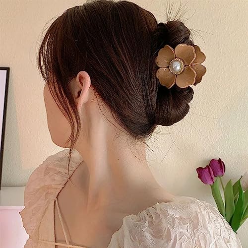 Pinzas de cabello con flores set 4 piezas color oscuro miniatura 2