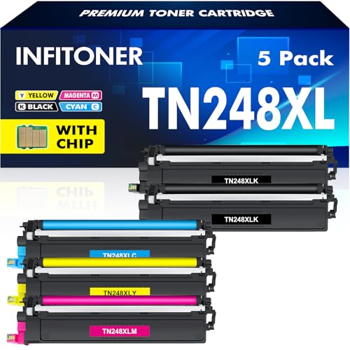 TN248XL TN248 MFC-L3740CDWE Toner 5 Pack TN-248XL TN-248 HL-L3220CWE