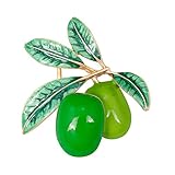 ❤  Material: Legierung Emorias 1 Pcs Grün Apricot Form Frau Brosche Pin Brosche Corsage Jewelry Dekoration Kleidung Schal Ideal Geschenk Lover
