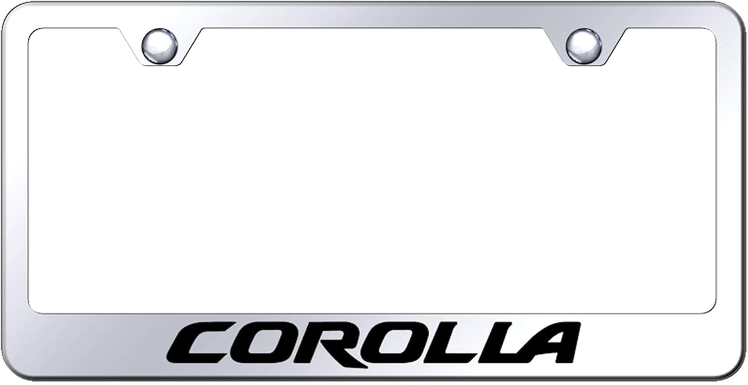 Au-TOMOTIVE GOLD Laser Etched Logo License Plate Frame for Toyota Corolla (Chrome)
