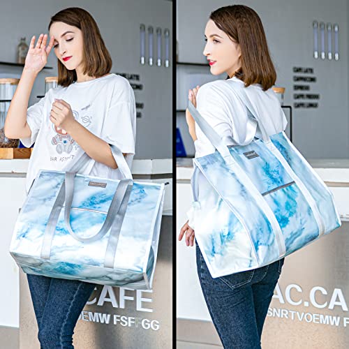 Ladbodun Insulated Grocery Bags With Zippered Top, Reusable Shopping Tote Cooler Bag Large Stand Up Food Carrier Delivery For Groceries Thermal Hot Or Cold Frozen Foods For Camping Travel Xl 1Pack #TOP5