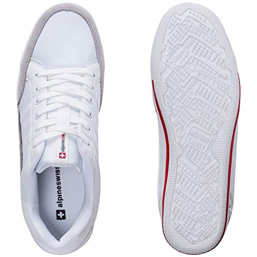 Alpine Swiss Stefan Retro Sneakers for Men | Stylish Low-Top Shoes with Suede Trim | Perfect for Casual Footwear | Fashion Sneakers | Mens Tennis Shoes4