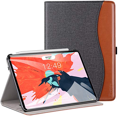 Flash Deals - 60% OFF Ztotop for iPad Pro 12.9 Case 2018, Leather Folio Stand Case Smart Cover for 2018 iPad Pro 12.9-inch 3rd Generation (Supports iPad Pencil Charging) with Auto Sleep/Wake Strap Pocket (DenimBlack)