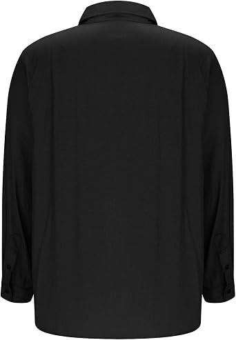 Men's Long Sleeve Classic Woven Shirt Button Down Lapel Collar Solid Color Shirts Casual Stylish Blouse Two Pockets